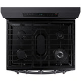Samsung 30 in. 6 cu. ft. Smart Air Fry Standard Convection Gas Range with 5 Sealed Burners & Griddle - Black Stainless