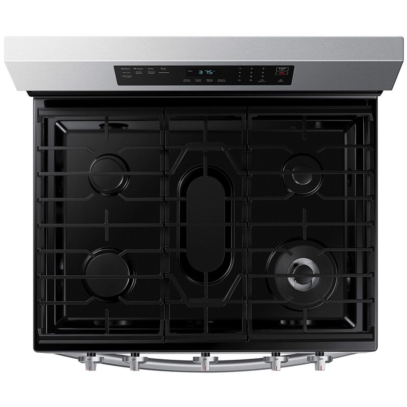Samsung 30 in. 6 cu. ft. Smart Air Fry Standard Convection Gas Range with 5 Sealed Burners & Griddle - Stainless Steel