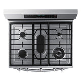 Samsung 30 in. 6 cu. ft. Smart Air Fry True European Convection Gas Range with 5 Sealed Burners & Griddle - Stainless Steel