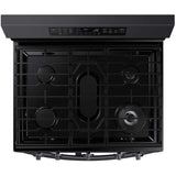 Samsung 30 in. 6 cu. ft. Smart Air Fry True European Convection Double Oven Gas Range with 5 Sealed Burners & Griddle - Black Stainless