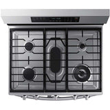 Samsung 30 in. 6 cu. ft. Smart Air Fry True European Convection Double Oven Gas Range with 5 Sealed Burners & Griddle - Stainless Steel