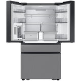 Samsung RF90F23EECRAA Bespoke 36 in. 22.5 cu. ft. Smart Counter Depth 4-Door French Door Refrigerator with AI Family Hub+, Beverage Center & Internal Water Autofill Pitcher - Charcoal Glass & Stainless Steel