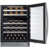 Samsung RW51TS338SR 24 in. Undercounter Wine Cooler with Wire Racks, Dual Temperature Zones & 51 Bottle Capacity - Stainless Steel