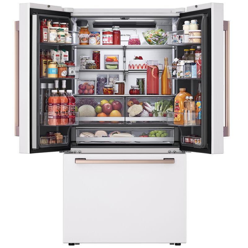 LG SRFB27W3 Studio 36 in. 26.5 cu. ft. Smart Counter Depth French Door Refrigerator with Internal Water Dispenser - Essence White