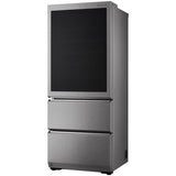 LG URETC1408N Signature InstaView 28 in. Freestanding Smart Wine Cooler with 2 Freezer Drawers, Multi-Zone & 65 Bottle Capacity - Textured Steel