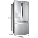 LG LFDS22520S 30 in. 21.8 cu. ft. French Door Refrigerator with Ice & Water Dispenser - Stainless Steel