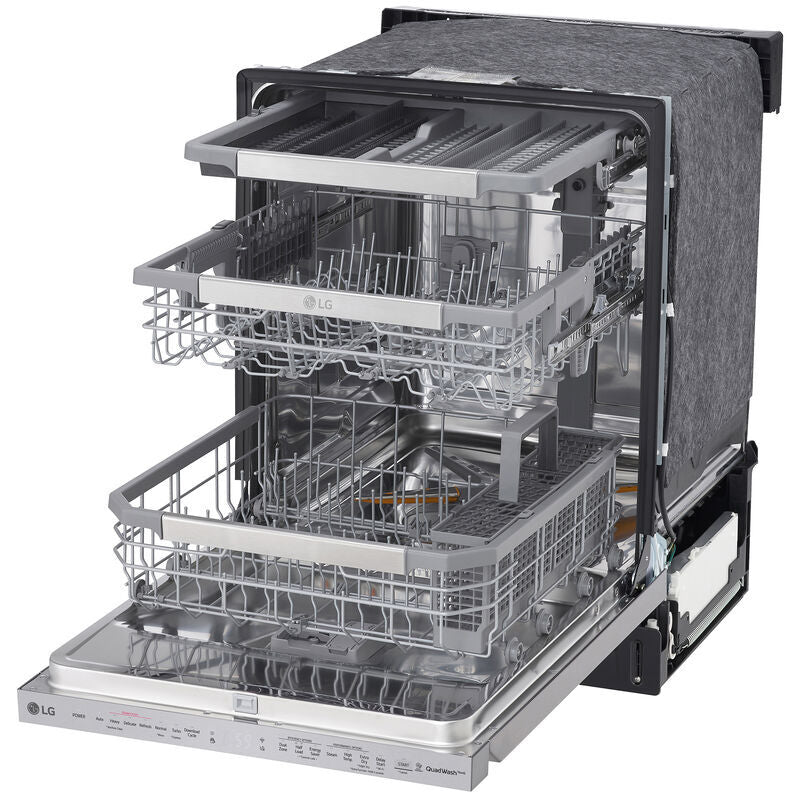 LG LDP6810SS 24 in. Top Control Smart Dishwasher with 44 dBa Sound Level, 3rd-Rack, Dynamic Dry & Pocket - PrintProof Stainless Steel