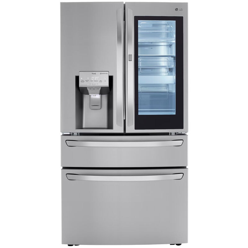 LG LRMVS3006S InstaView 36 in. 29.5 cu. ft. Smart 4-Door French Door Refrigerator with Ice & Water Dispenser - PrintProof Stainless Steel
