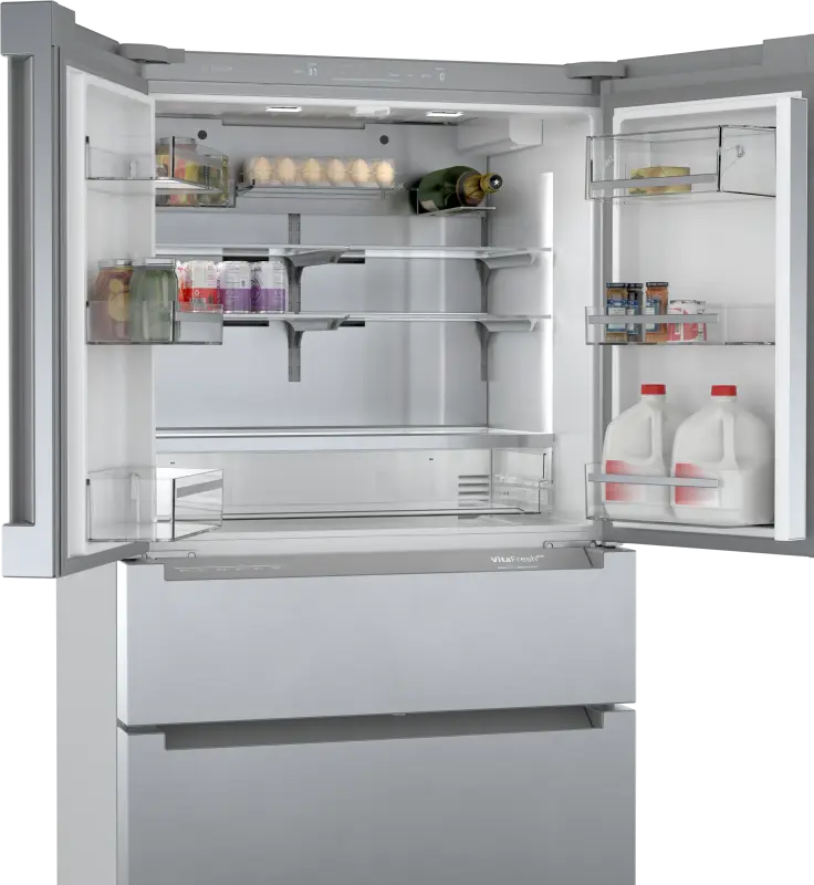 800 Series French Door Bottom Mount Refrigerator 36" Stainless steel (with anti-fingerprint) - (B36CL80ENS) - BOSCH