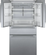 800 Series French Door Bottom Mount Refrigerator 36" Stainless steel (with anti-fingerprint) - (B36CL80SNS) - BOSCH