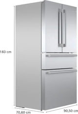 800 Series French Door Bottom Mount Refrigerator 36" Stainless steel (with anti-fingerprint) - (B36CL80SNS) - BOSCH