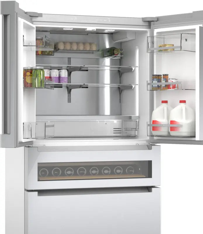 800 Series French Door Bottom Mount Refrigerator, Glass door 36" Stainless Steel - (B36CL81ENG) - BOSCH