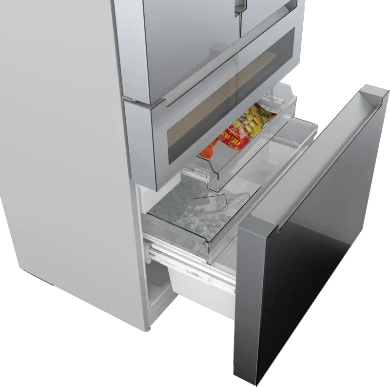 800 Series French Door Bottom Mount Refrigerator, Glass door 36" Stainless Steel - (B36CL81ENG) - BOSCH