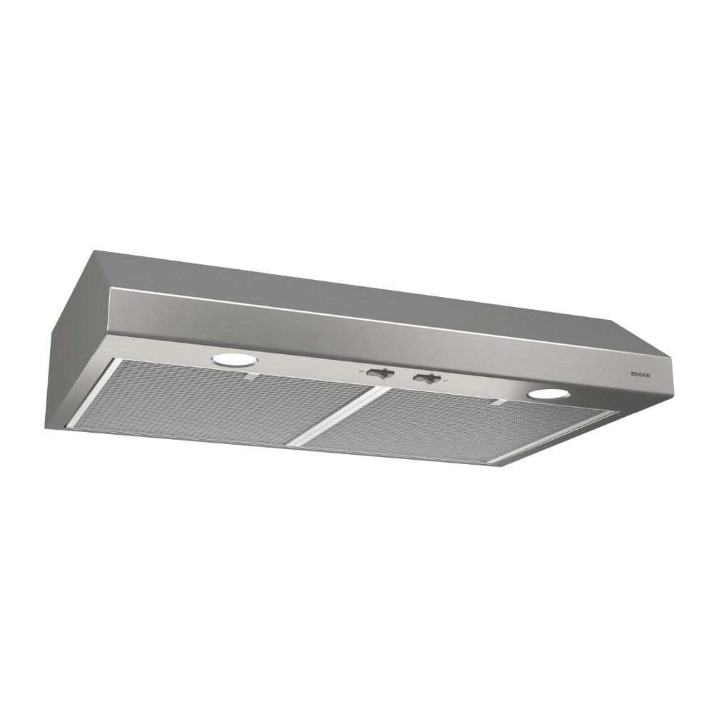 Broan-NuTone BCSD142SS Glacier 42-inch under-cabinet range hood in stainless steel, front view