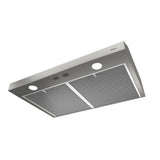 Broan BCSD142SS Glacier range hood installed under cabinets