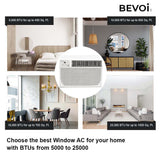 Bevoi 6,000 BTU EasyCool Window Air Conditioner with Remote BEV06WiNMiD | 115V 15A in White