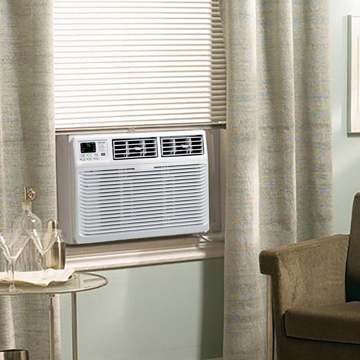 Bevoi 8,000 BTU EasyCool Window Air Conditioner with Remote BEV08WiNCC | 115V 15A in White
