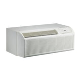 Angled view of Bevoi PTAC air conditioner showing compact design and vent details, left side.