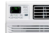 Close up of Bevoi 12,000 BTU energy-efficient window air conditioner with remote.
