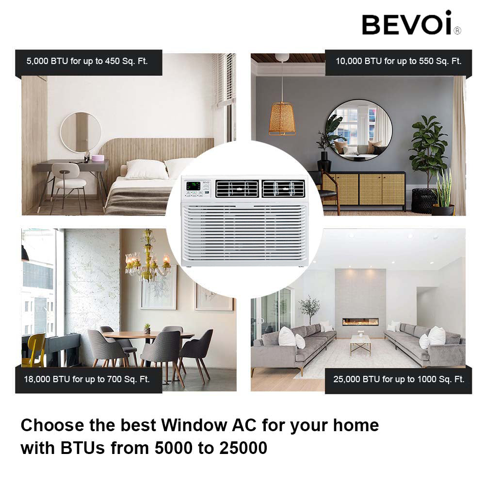 Bevoi 12,000 BTU Window Air Conditioner with Heat BEV12WiNHF | 220V 20A in White