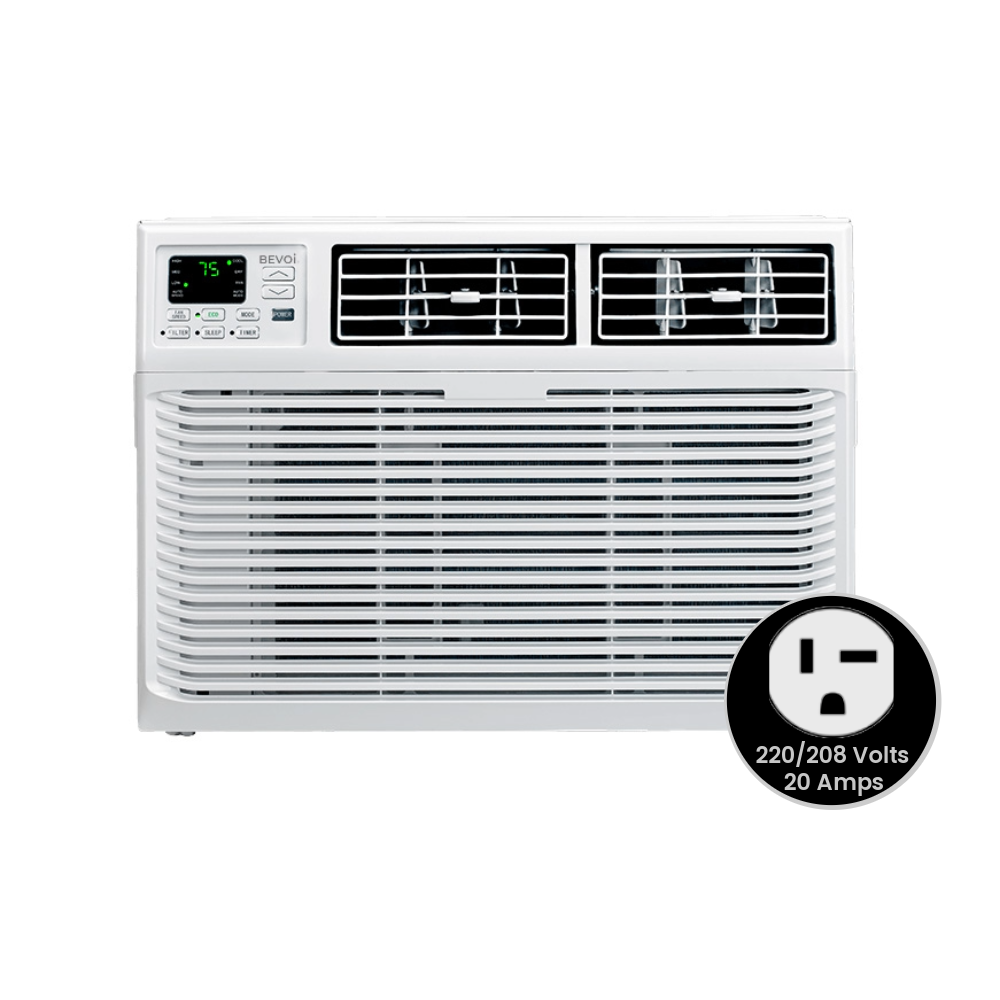 Bevoi BEV12WiNHFMID 12,000 BTU Window Air Conditioner Heat and Cool 220V 20A in White