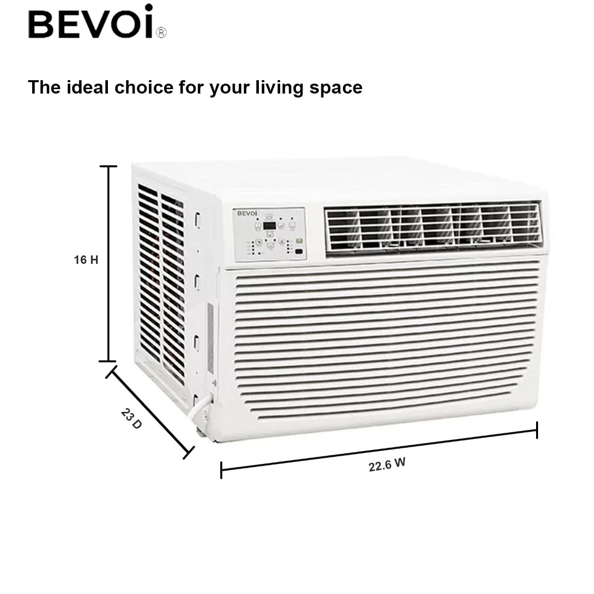 Bevoi 12,000 BTU Window Air Conditioner with Supplemental Heat BEV12WiNMIDHF | 230V 20A in White