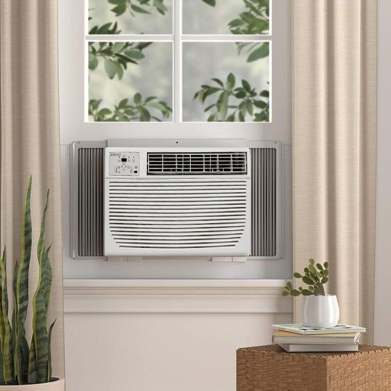 Bevoi 12,000 BTU Window Air Conditioner with Supplemental Heat BEV12WiNMIDHF | 230V 20A in White
