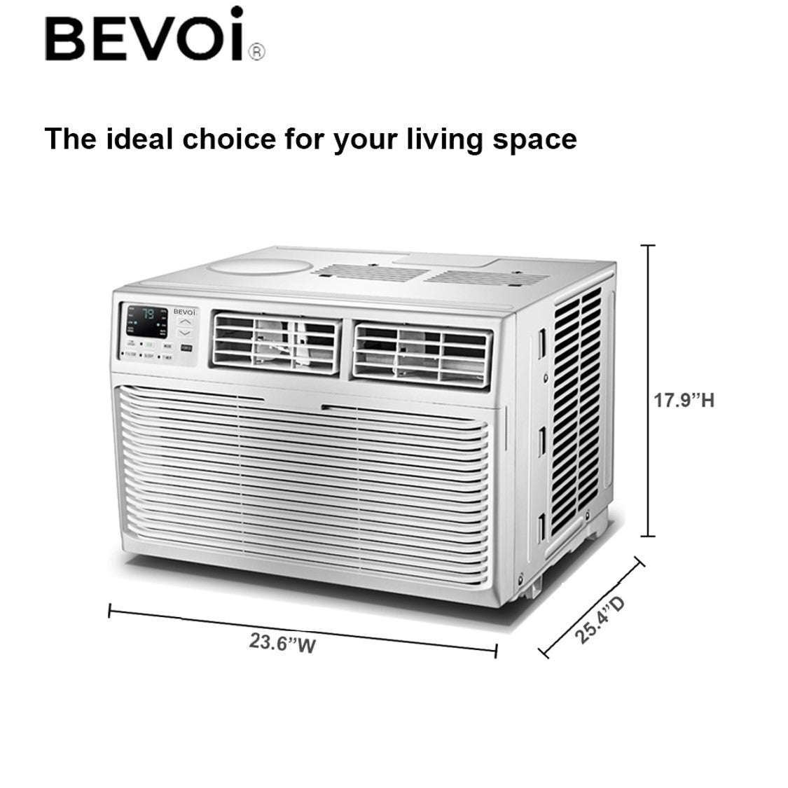 Bevoi 15,100 BTU EasyCool Window Air Conditioner with Remote BEV15WiNCC | 115V 15A in White