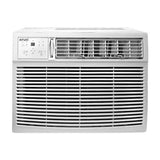 Bevoi BEV18WiNMiD 18,000 BTU window air conditioner front view in white with LED display and vent grille