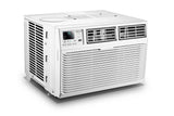 Left side angled viewof Bevoi BEV25WiNCC 230V window AC showing adjustable vents and compact design