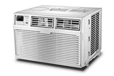 Top Angled view of Bevoi BEV25WiNCC 230V window AC – vents, control display, and right side profile