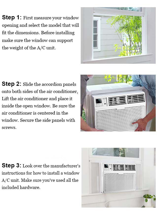 Installation guide for Bevoi window air conditioner