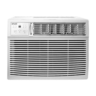 Front view of BEVOI BEV25WINMIDHF 25,000 BTU window air conditioner with remote control