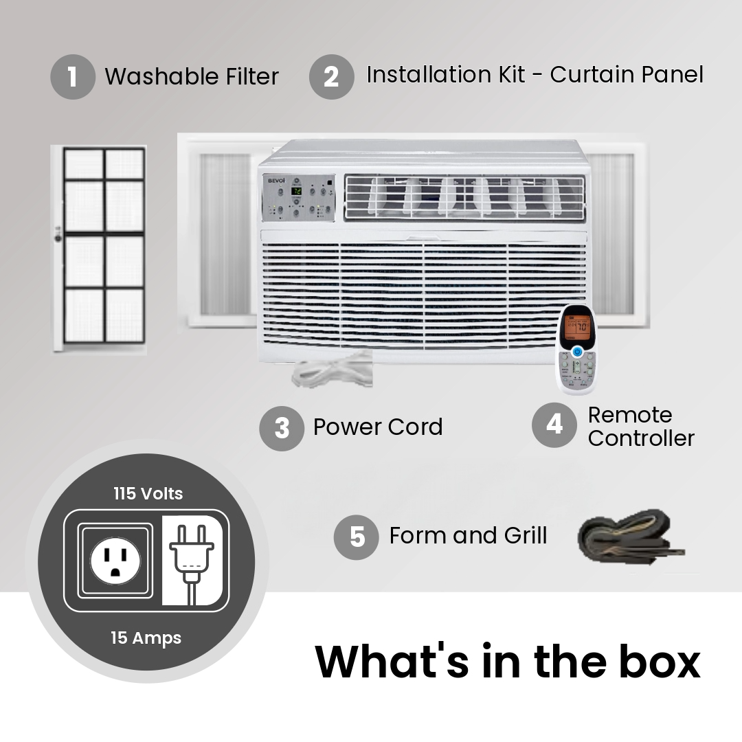 Bevoi BEVTTW121C through-the-wall air conditioner product image 8