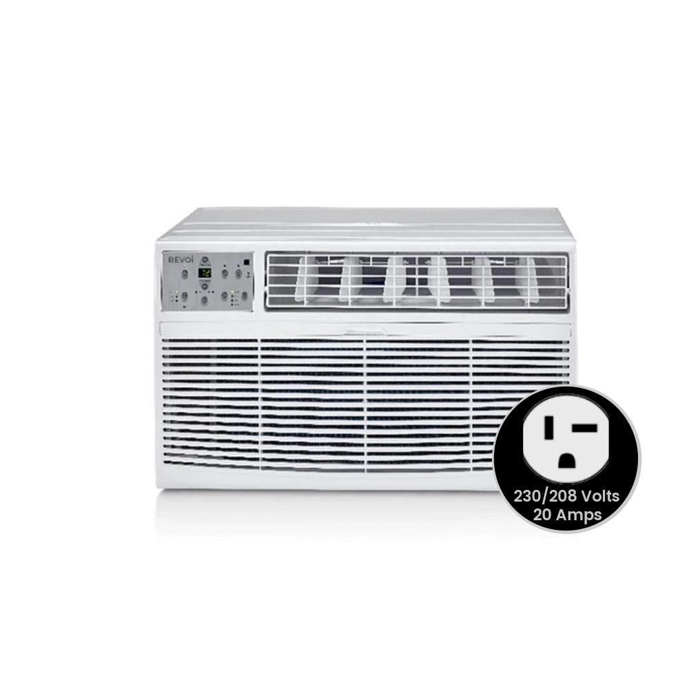 Bevoi 14,000 BTU Through The Wall Air Conditioner Heat and Cool BEVTTW142HF | 230V 20A in White