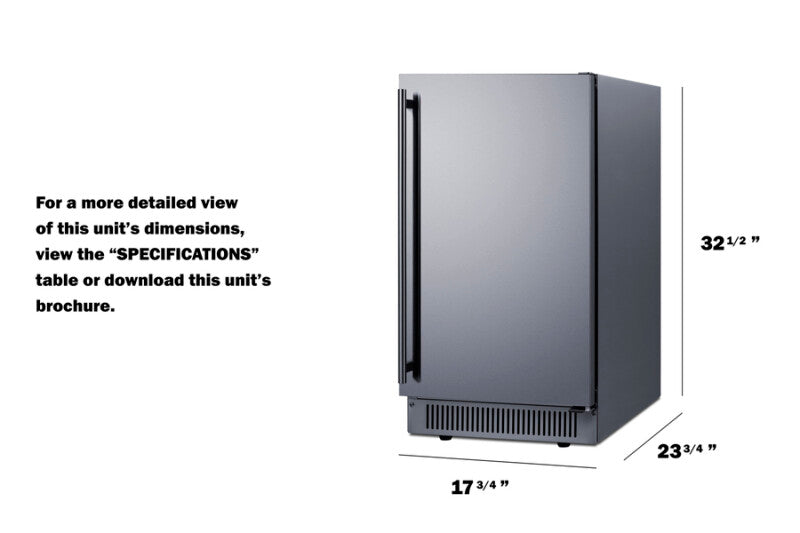 18" Wide Clear Icemaker, ADA Compliant - (BIM182ADA)