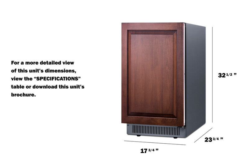 18" Wide Clear Icemaker, ADA Compliant (Panel Not Included) - (BIM182ADAIF)