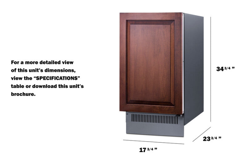 18" Wide Clear Icemaker (Panel Not Included) - (BIM182IF)