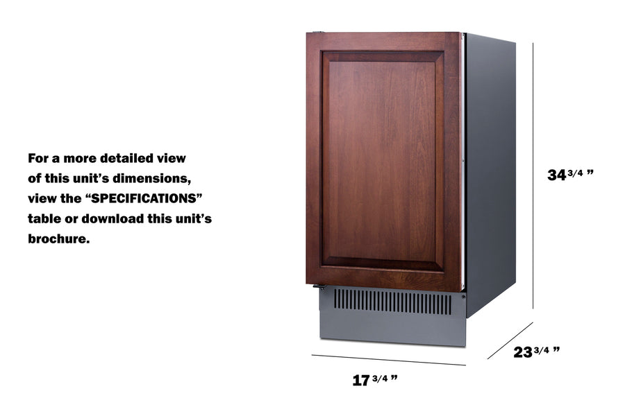 18" Wide Clear Icemaker (Panel Not Included) - (BIM182IFLHD)