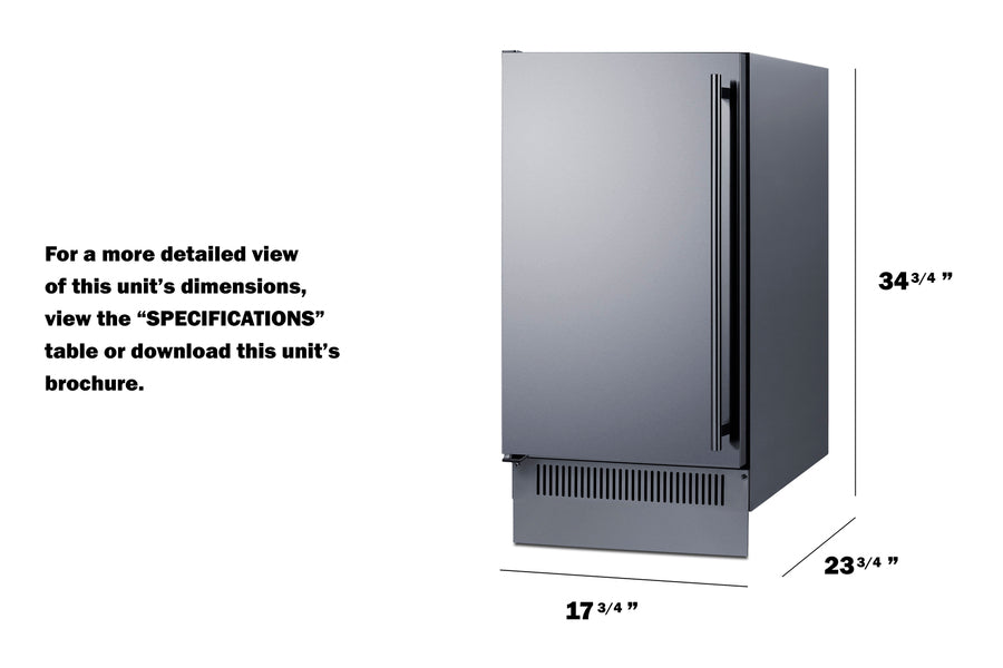 18" Wide Clear Icemaker - (BIM182LHD)