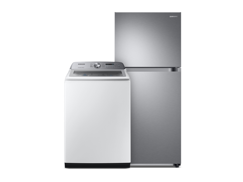 Large Capacity Top Load Washer with Active WaterJet & Top Freezer Refrigerator with FlexZone and Ice Maker - (BNDL1616081254972)