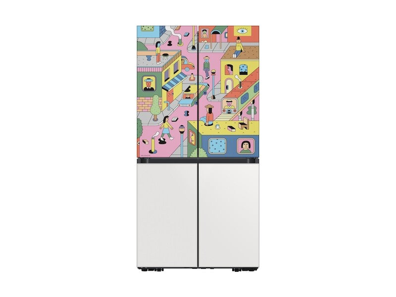 29 cu. ft. Smart BESPOKE 4-Door Flex Refrigerator with Customizable Panel Colors featuring a Limited Edition Design - (BNDL1620069694995)