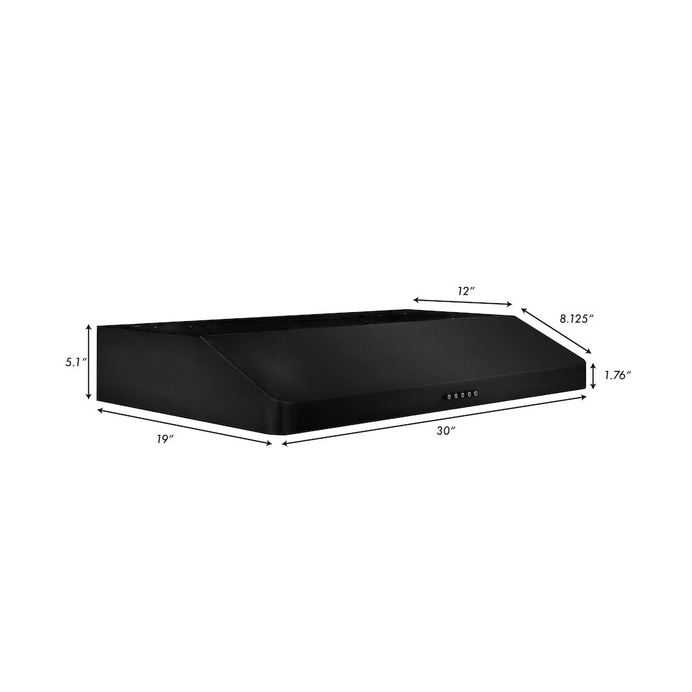 ZLINE 30 in. 400 CFM Ducted Under Cabinet Range Hood in Black Stainless Steel (BS617-30) - (BS61730) -
