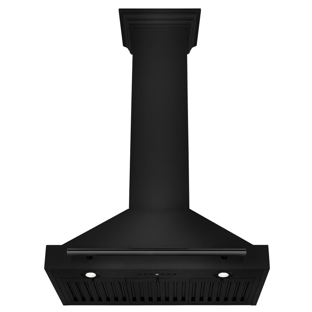 ZLINE 30 in. Convertible Black Stainless Steel Wall Mount Range Hood With Black Stainless Steel Handle (BSKB4X-30) - (BSKB4X30) -