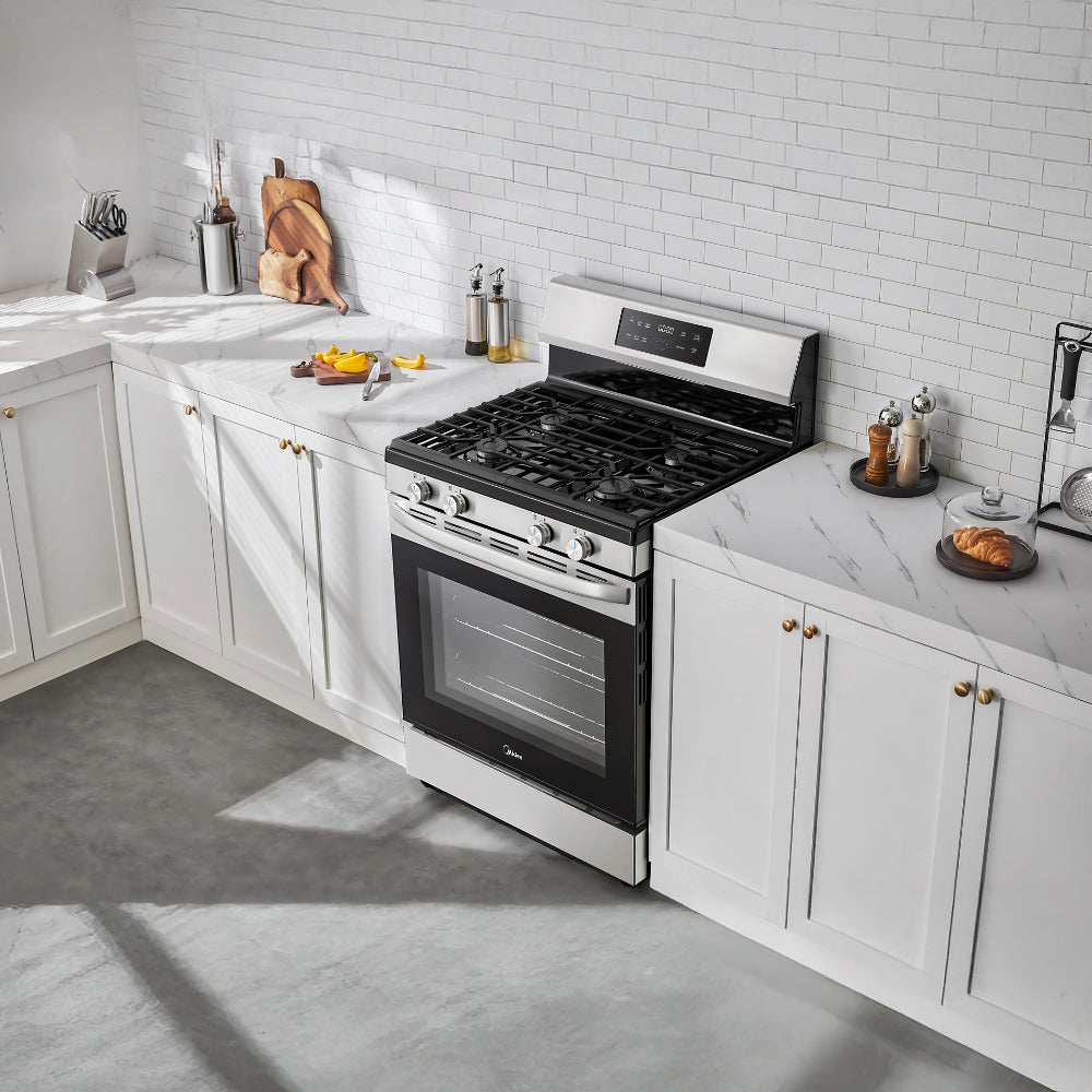 Bevoi BSPGG3003SS 30 inch Freestanding Rear Control OPP Gas Range in Stainless Steel