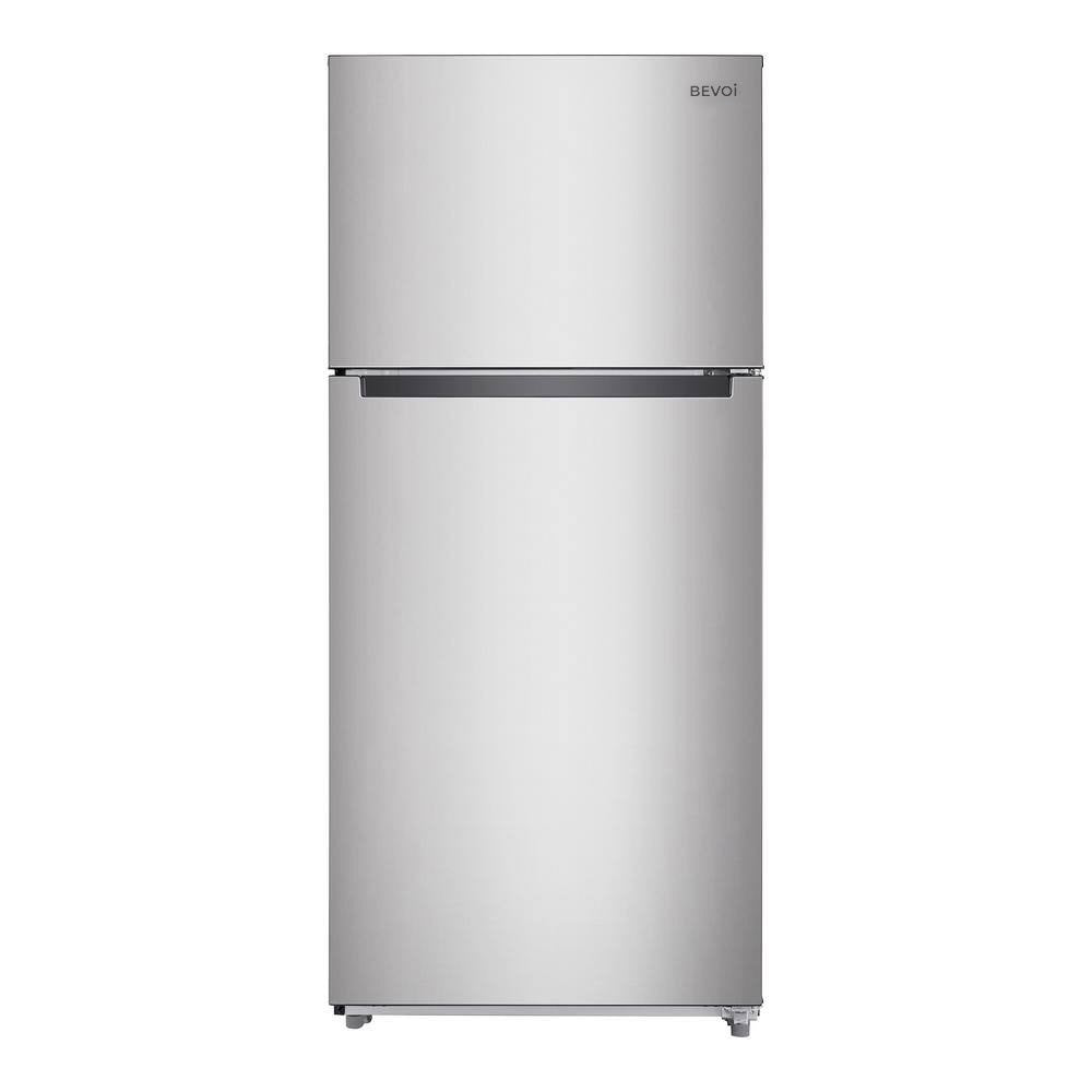 Bevoi BVIREF18NHSS 18 cu. ft. stainless steel top freezer refrigerator, front view