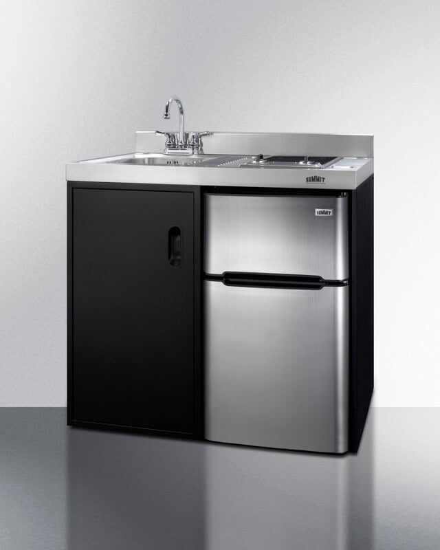 39" Wide All-in-one Kitchenette - (C39ELGLASSBK) - SUMMIT