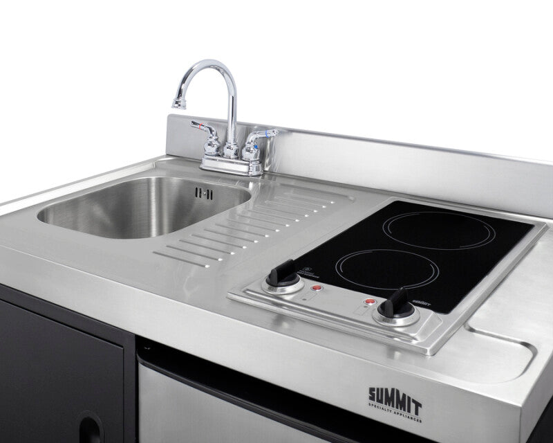 39" Wide All-in-one Kitchenette - (C39ELGLASSBK) - SUMMIT