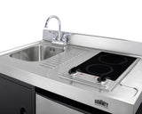 39" Wide All-in-one Kitchenette - (C39ELGLASSBK) - SUMMIT