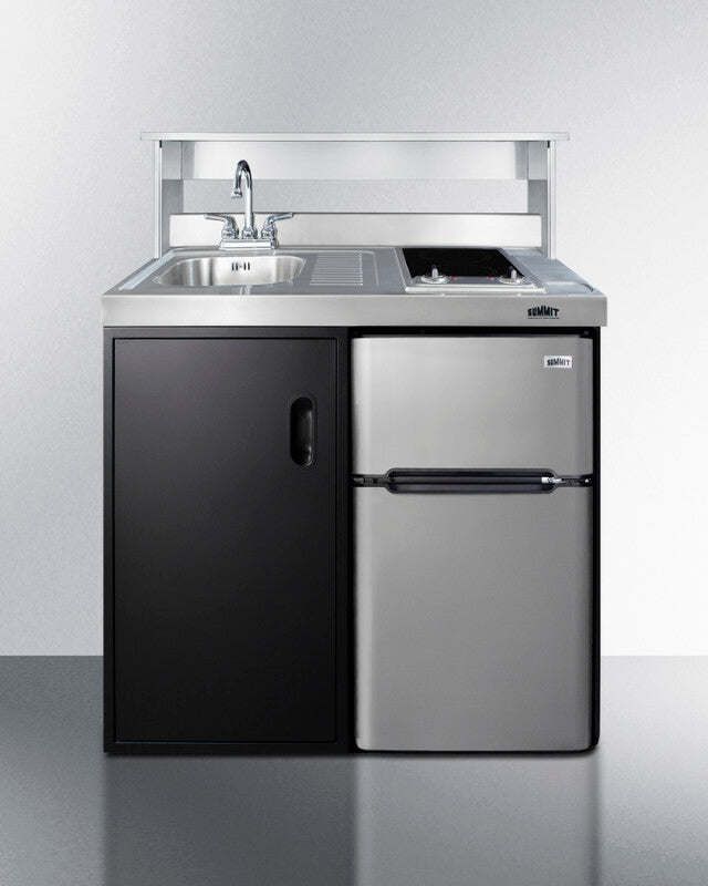 39" Wide All-in-one Kitchenette - (C39ELGLASSBK) - SUMMIT